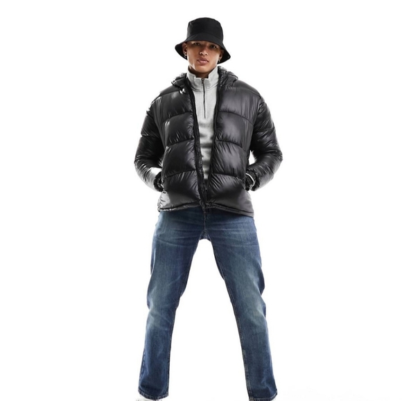 SOLD!! - French Connection softer light puffer coat for men, Black, Size Large - Picture 2 of 6